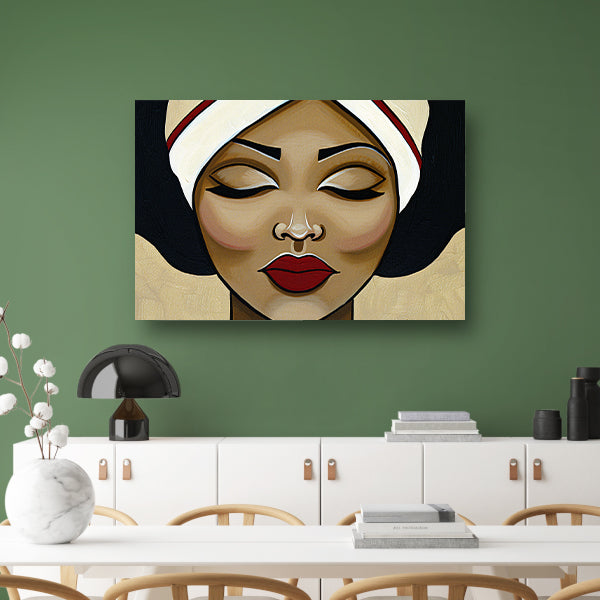 Surrealistisch portret van een serene vrouw canvas