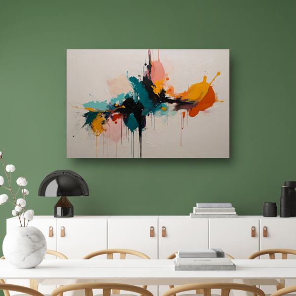 Dynamische Abstracte Kleurexplosie op Canvas canvas