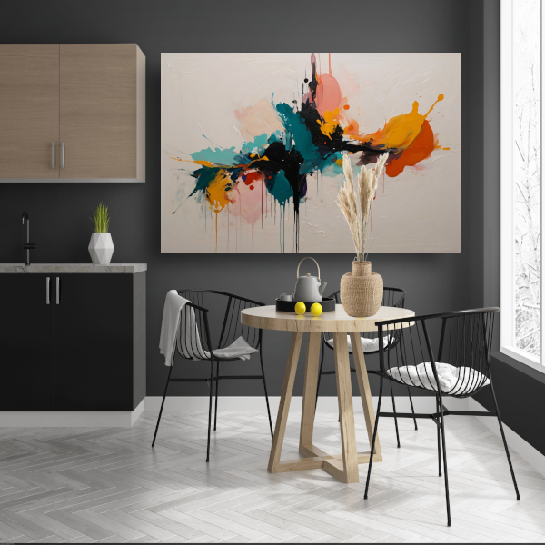 Dynamische Abstracte Kleurexplosie op Canvas canvas