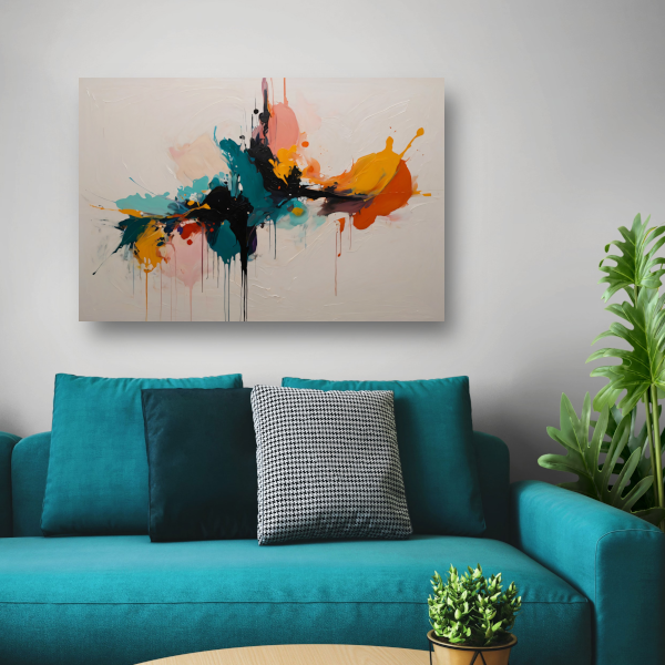 Dynamische Abstracte Kleurexplosie op Canvas canvas