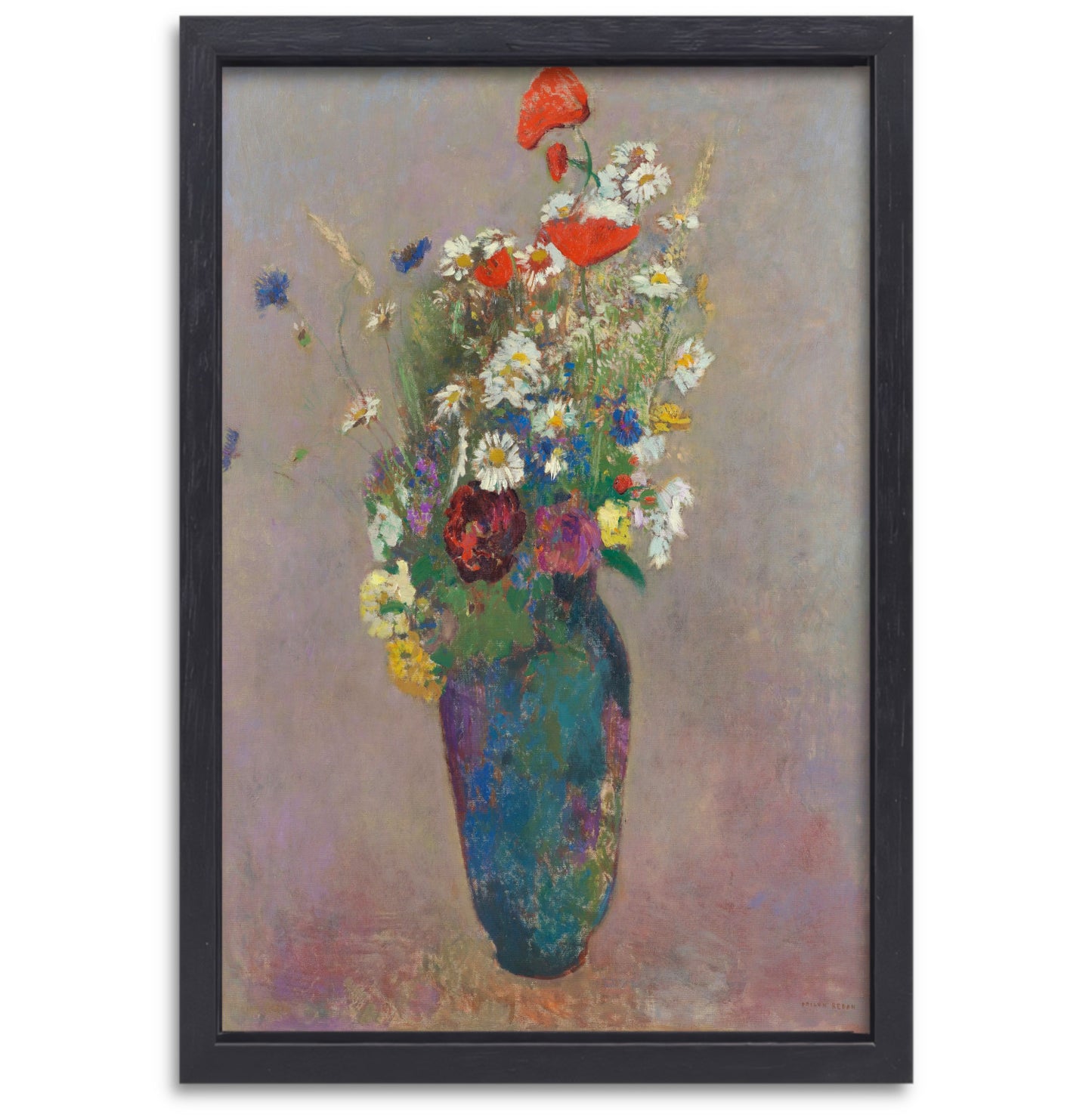 Vase with Flowers - Odilon Redon canvas met baklijst