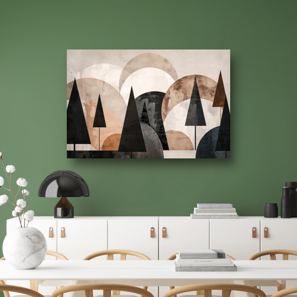 Geometrische bomen in sepia en grijstinten acrylglas