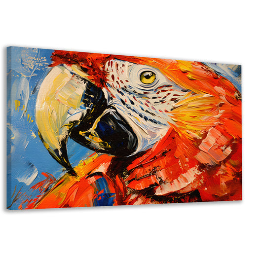 Kleurrijk abstract schilderij van een papegaai canvas