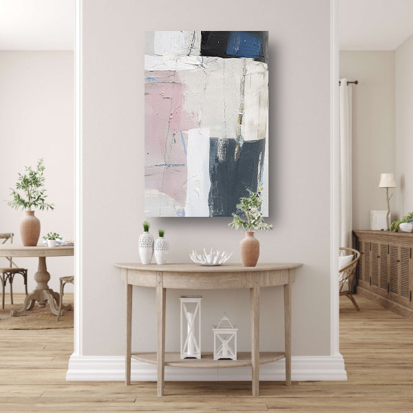 Abstract minimalistisch schilderij van een piano poster