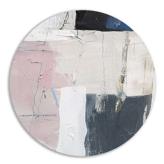 Abstract minimalistisch schilderij van een piano aluminium muurcirkel