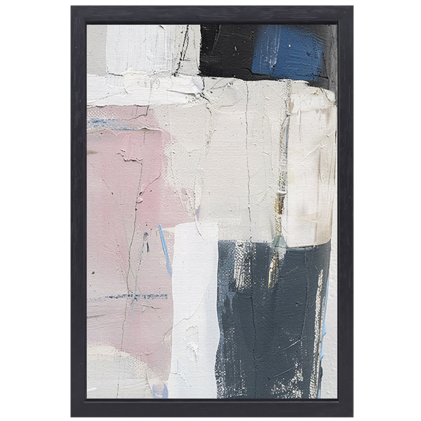 Abstract minimalistisch schilderij van een piano canvas met baklijst