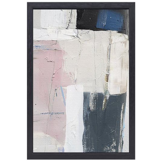 Abstract minimalistisch schilderij van een piano canvas met baklijst