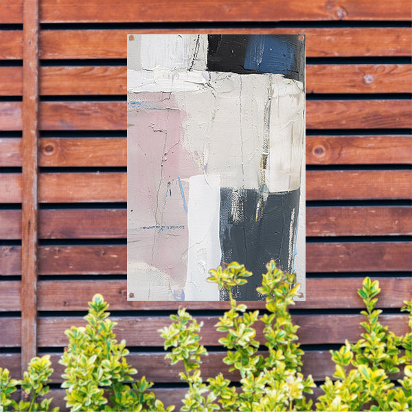 Abstract minimalistisch schilderij van een piano tuinposter