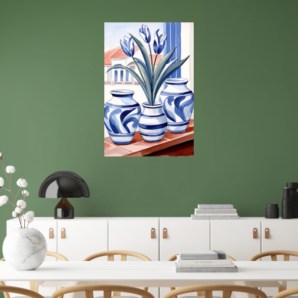Elegante Blauwe Tulpen in Vazen Acrylglas
