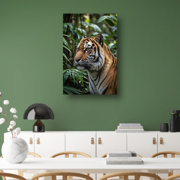 Majestueuze tijger in weelderige jungle canvas