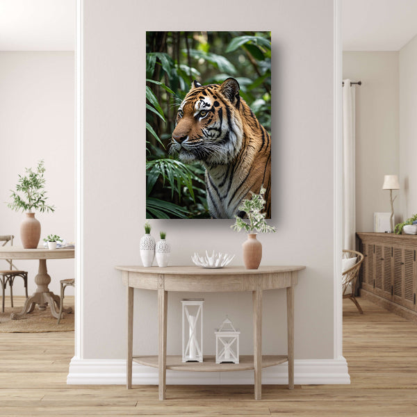 Majestueuze tijger in weelderige jungle canvas