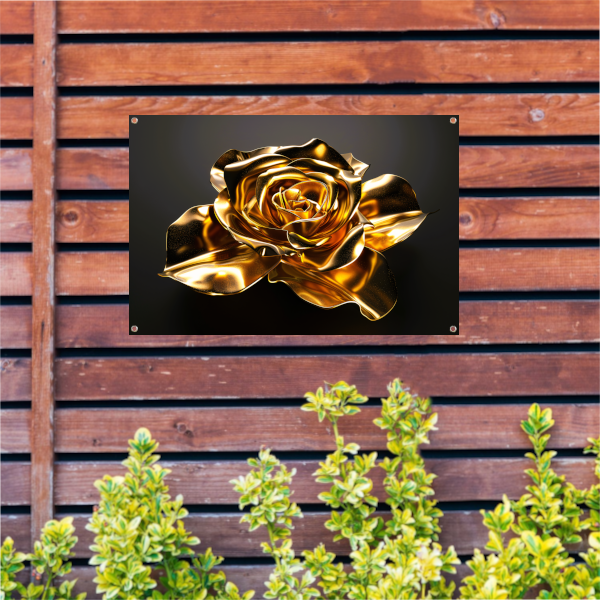 Prachtige Gouden Roos met Schitterende Glans tuinposter