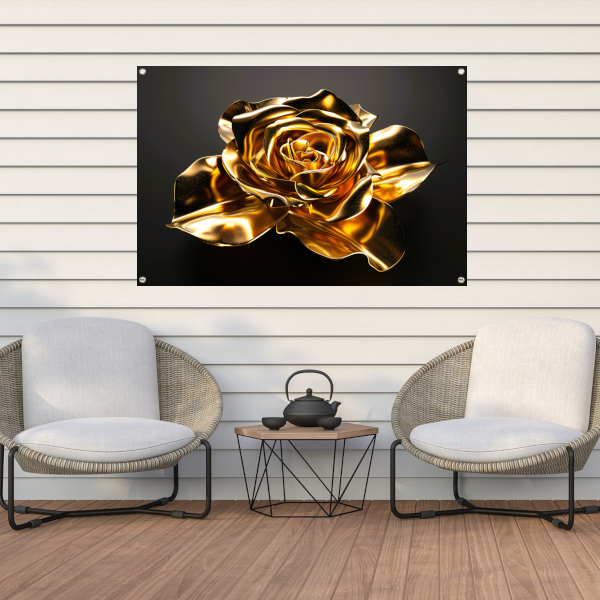 Prachtige Gouden Roos met Schitterende Glans tuinposter