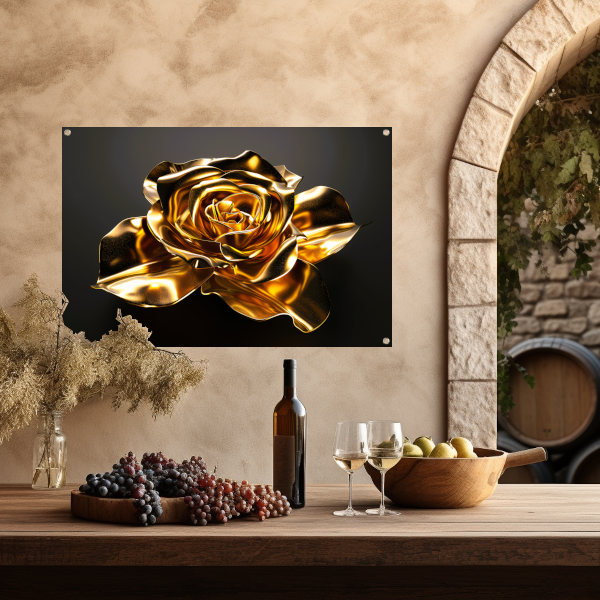Prachtige Gouden Roos met Schitterende Glans tuinposter