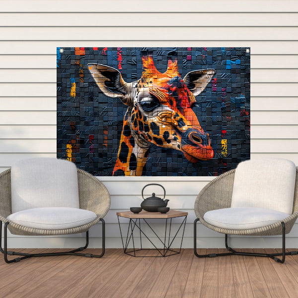 Giraffe Straatkunst Muurschildering tuinposter