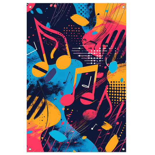 Abstract Muziek Explosie in Kleur tuinposter