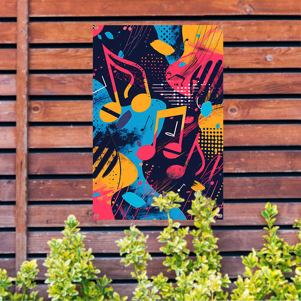 Abstract Muziek Explosie in Kleur tuinposter