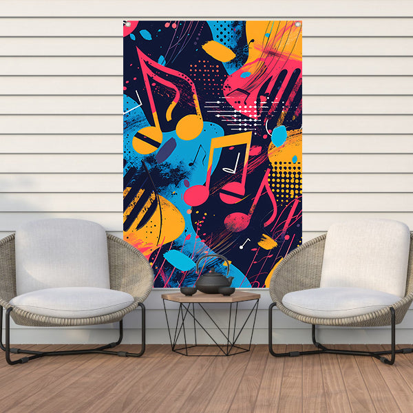 Abstract Muziek Explosie in Kleur tuinposter