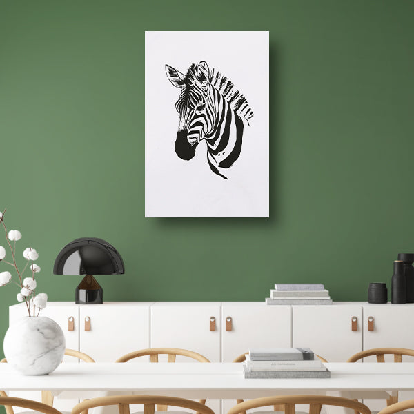 Abstracte Zebra in Zwart-Wit Lijnen canvas