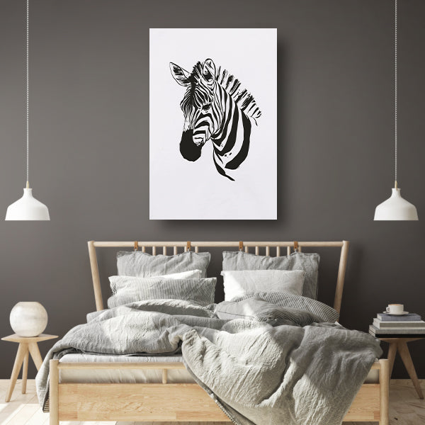 Abstracte Zebra in Zwart-Wit Lijnen canvas