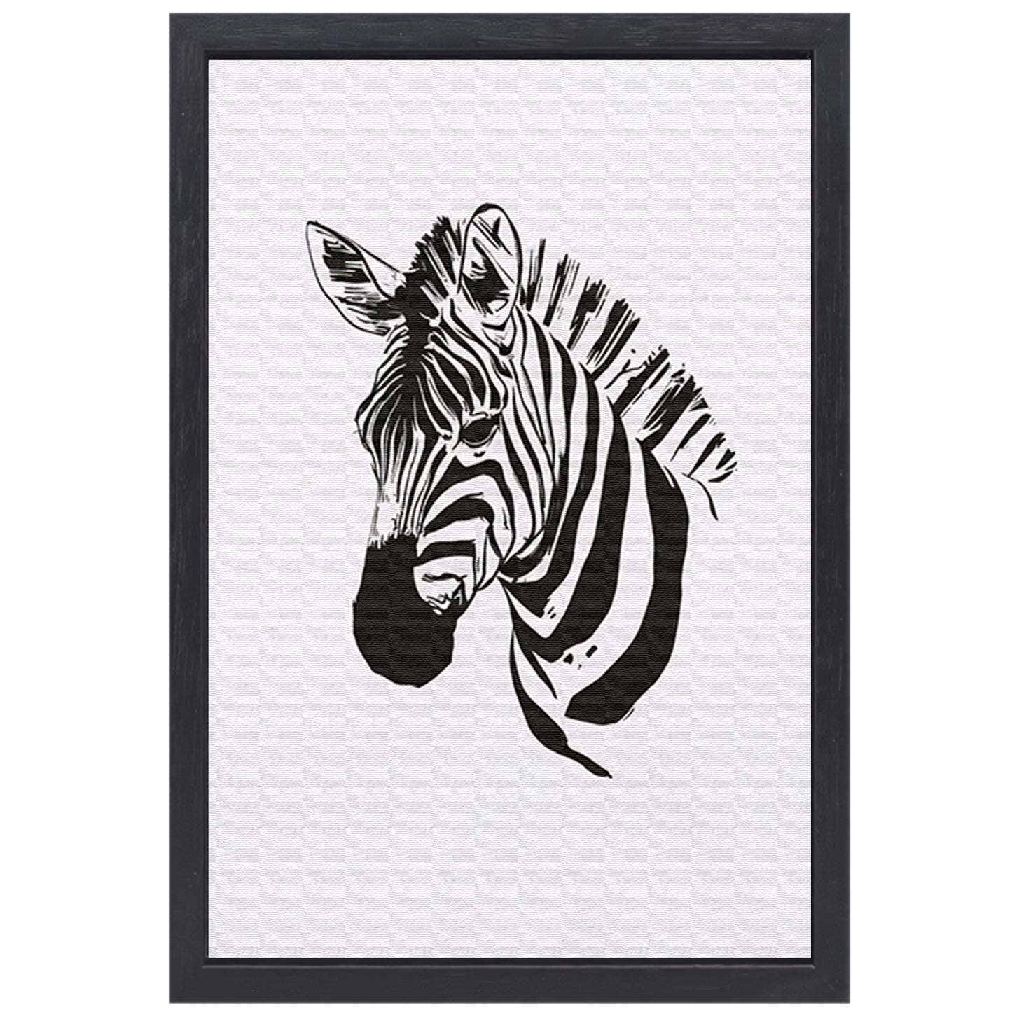 Abstracte Zebra in Zwart-Wit Lijnen canvas met baklijst