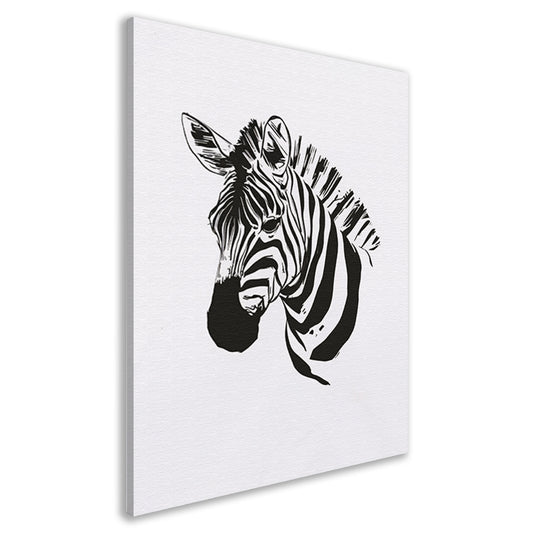 Abstracte Zebra in Zwart-Wit Lijnen canvas