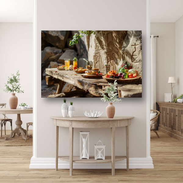 Minimalistisch Stilleven met Eten canvas