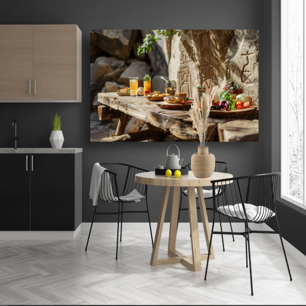 Minimalistisch Stilleven met Eten canvas