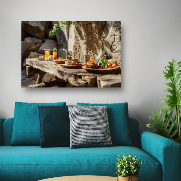 Minimalistisch Stilleven met Eten canvas