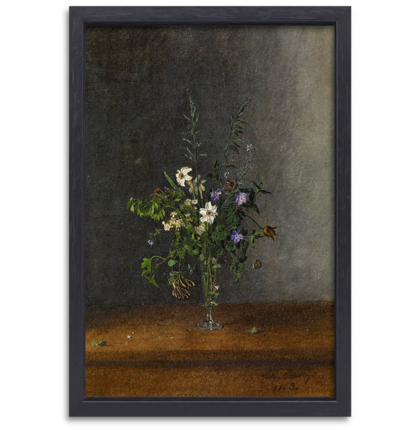 Vaas met bloemen - Léon Bonvin canvas met baklijst