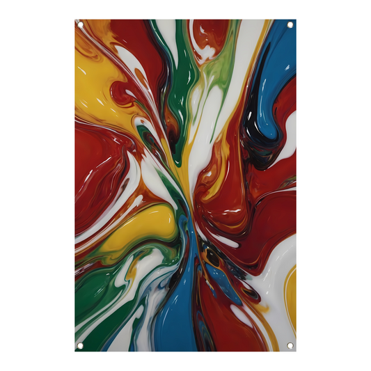 Explosie van kleur in moderne abstracte kunst tuinposter