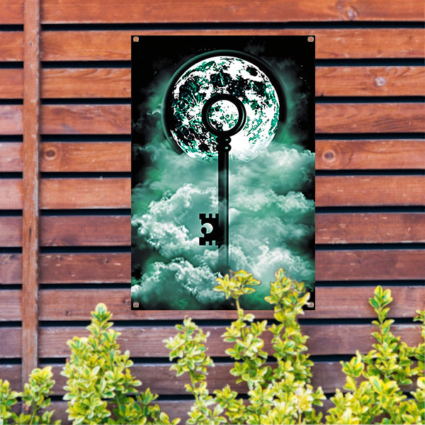 Surrealistische Sleutel Naar De Maan tuinposter