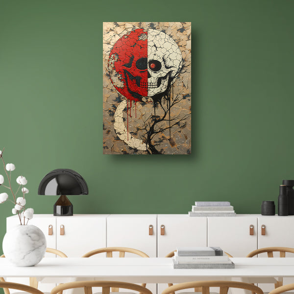 SurRealistisch Schedelboom in Contrast canvas