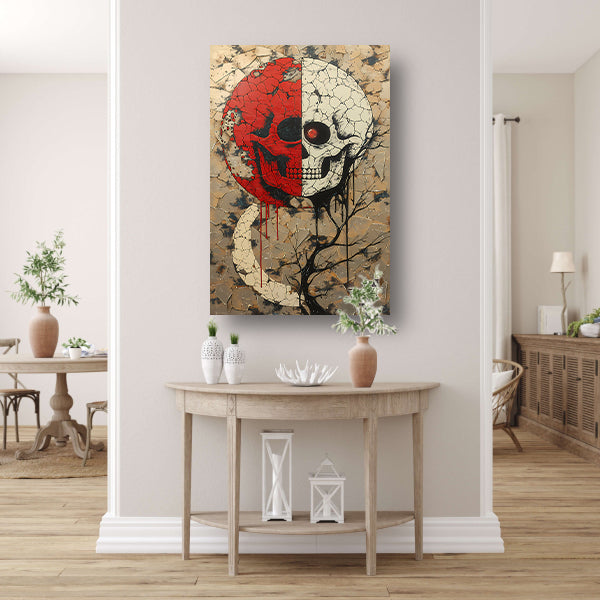 SurRealistisch Schedelboom in Contrast canvas
