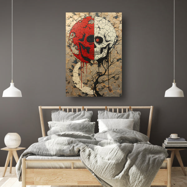 SurRealistisch Schedelboom in Contrast canvas