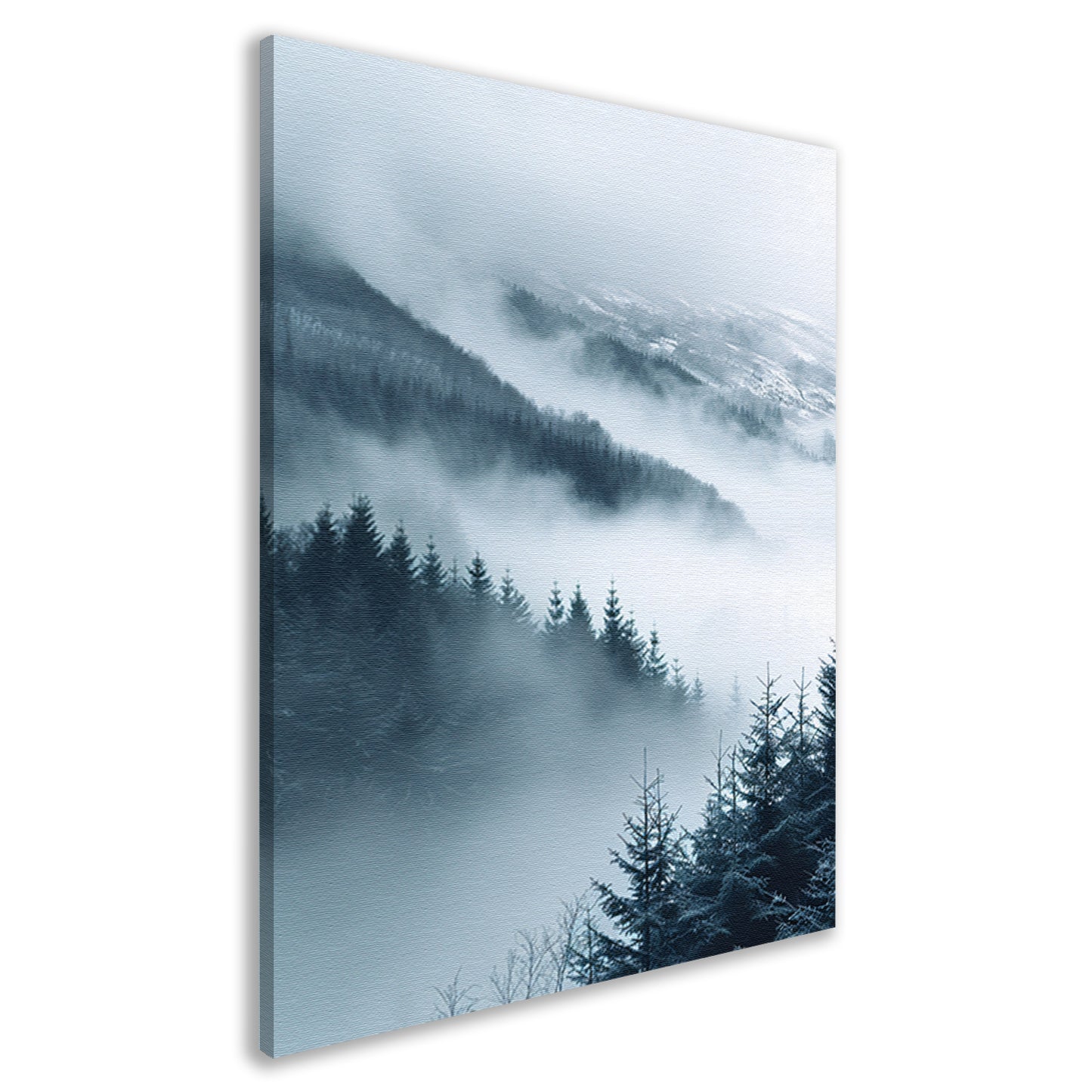Monochroom Berglandschap in de Mist canvas