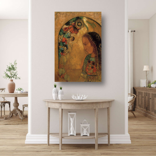 Dame van de bloemen - Odilon Redon Acrylglas