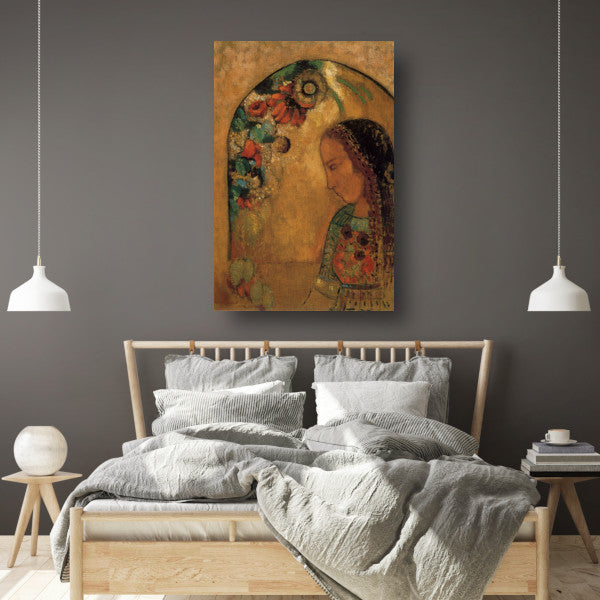 Dame van de bloemen - Odilon Redon Acrylglas