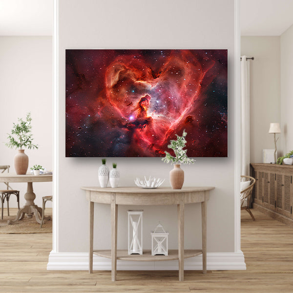 Hartvormige nevel omringd door sterren acrylglas