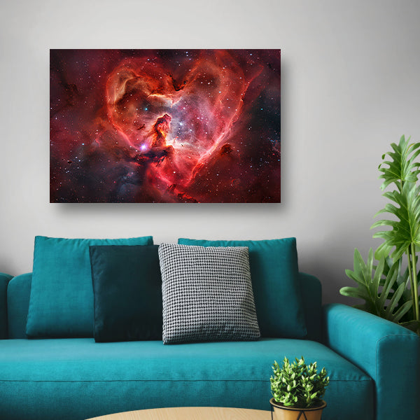 Hartvormige nevel omringd door sterren acrylglas