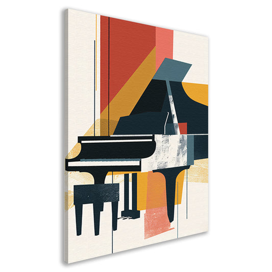Abstract piano in primaire kleuren canvas