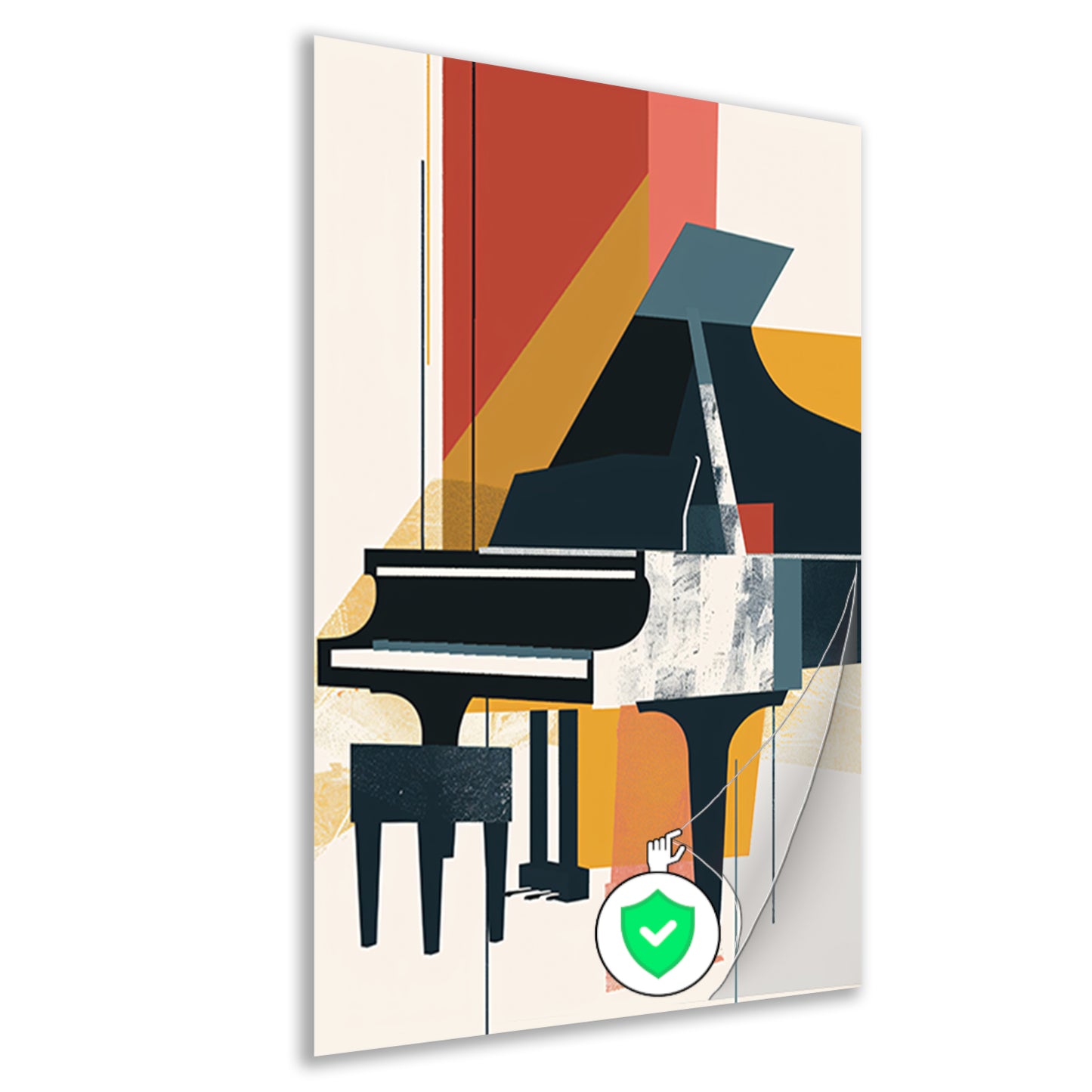 Abstract piano in primaire kleuren poster