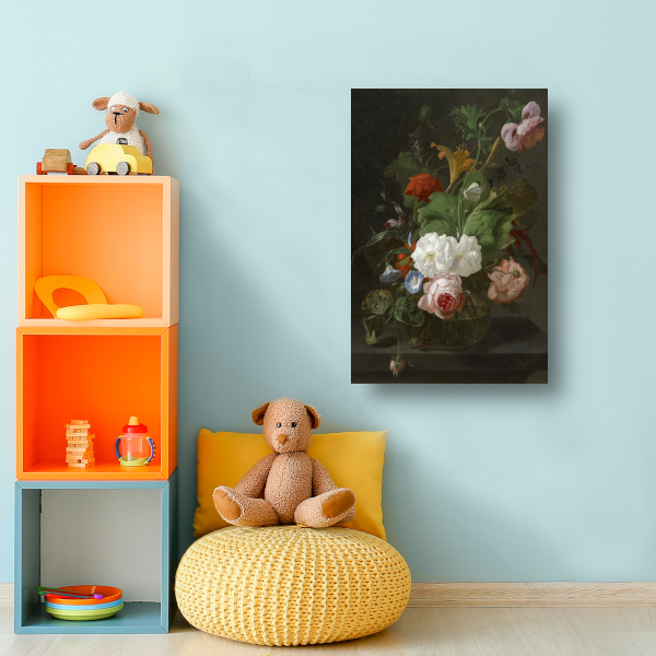 Bloemen in een glazen vaas - Rachel Ruysch canvas