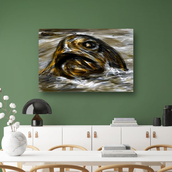 Expressieve vis in golvend water acrylglas