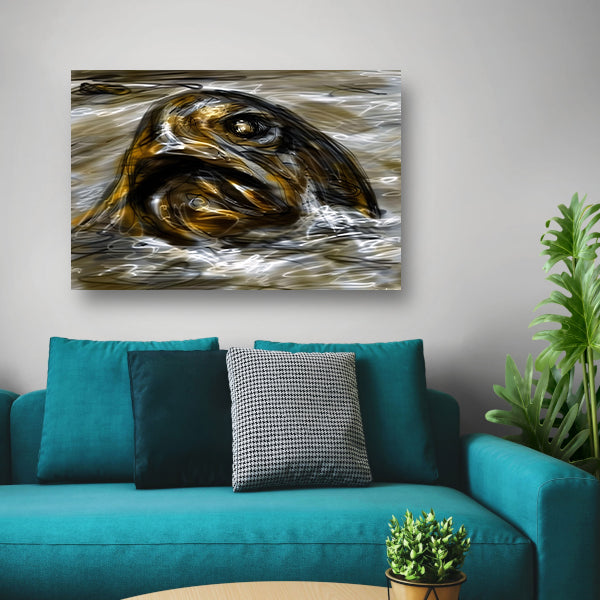 Expressieve vis in golvend water acrylglas