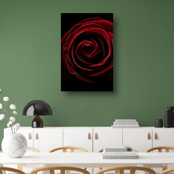 Close-up van een rode roos canvas