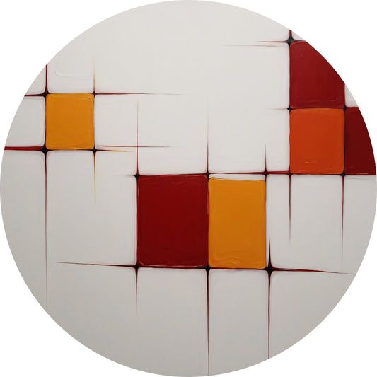 Abstract Minimalistisch Kleurenspel Canvas aluminium muurcirkel