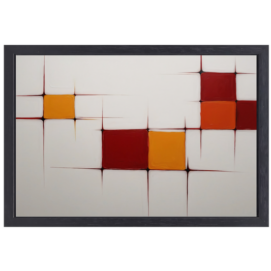 Abstract Minimalistisch Kleurenspel Canvas canvas met baklijst