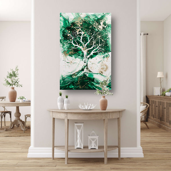 Abstract schilderij van dynamische boom canvas