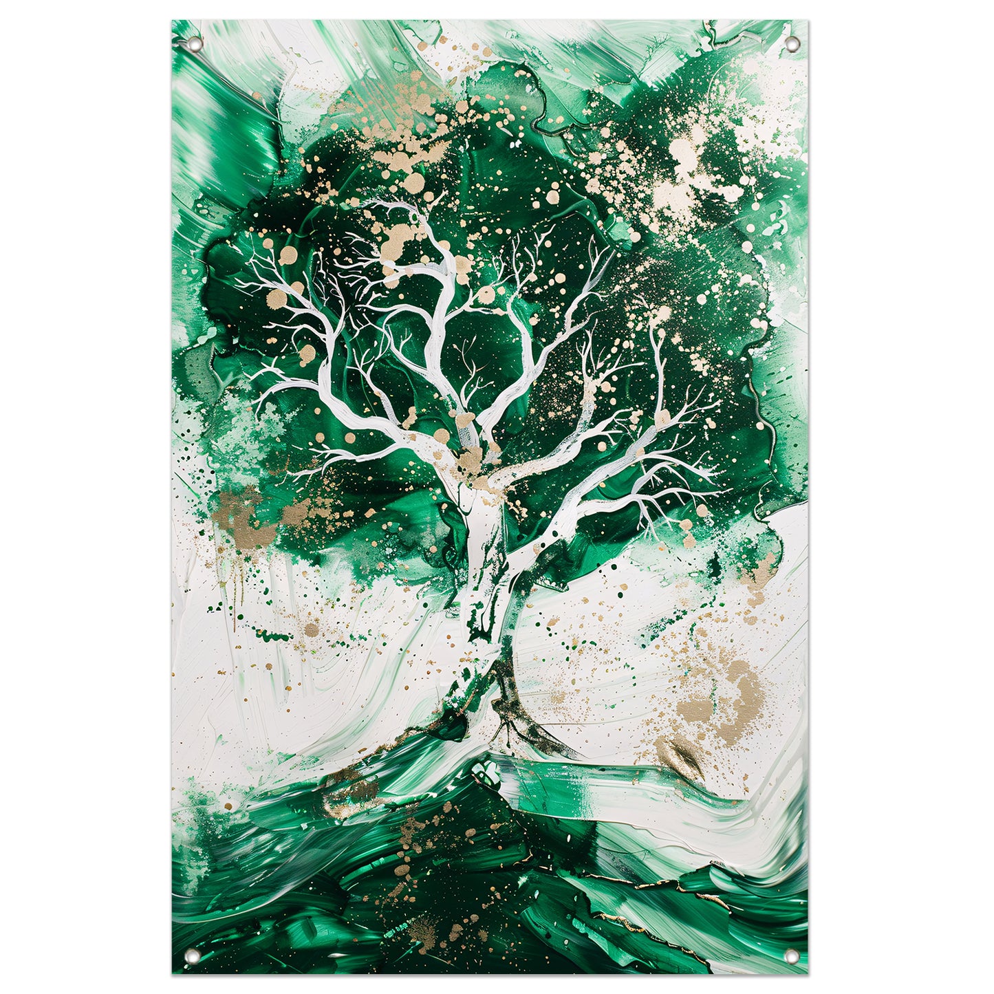 Abstract schilderij van dynamische boom tuinposter